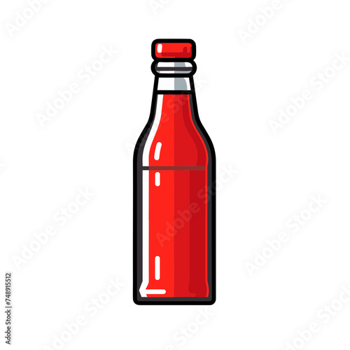 bottle of red wine of ketchup or soda drink vector illustration isolated transparent background logo, cut out or cutout t-shirt print design