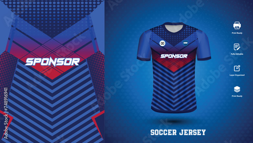 Vector soccer jersey design for sublimation or sports tshirt design for cricket football
