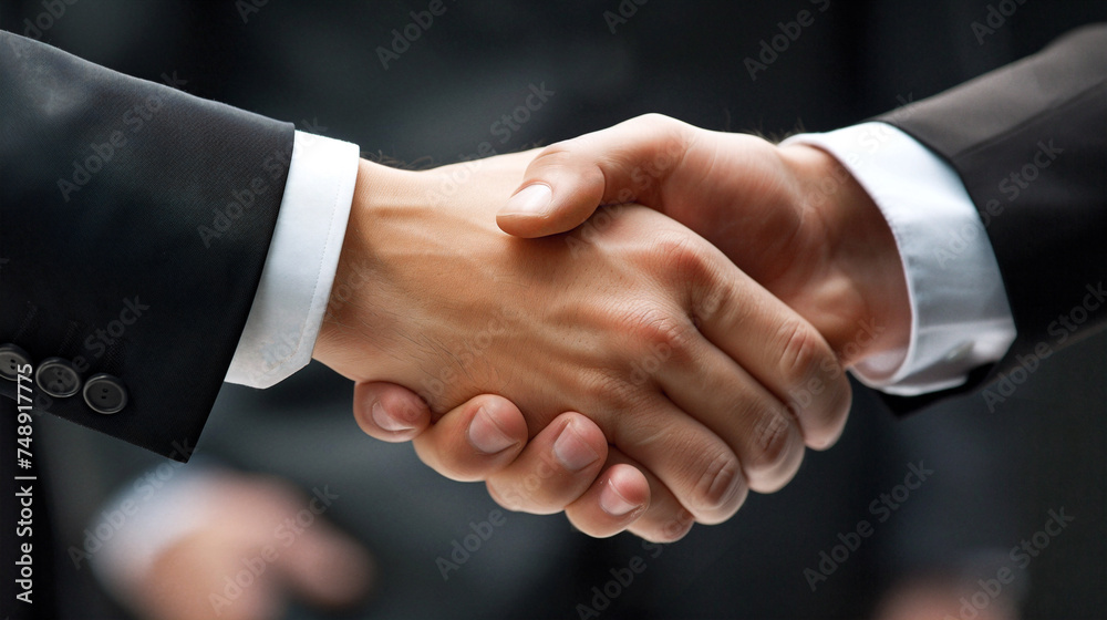 Business partners handshaking after successful agree Business partners handshaking after successful agree