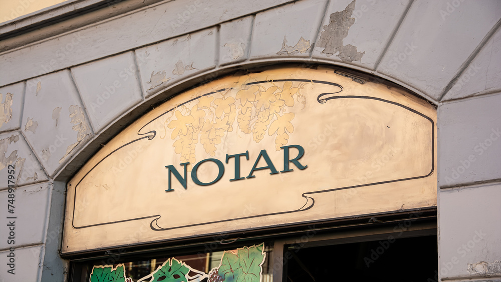 Fototapeta premium Signposts the direct way to Notary