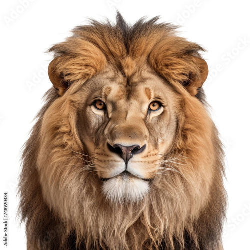 lion face shot isolated on transparent background © Creative Canvas