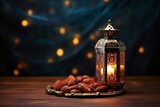 Lantern and dates. Ramadan theme, Eid al-Fitr