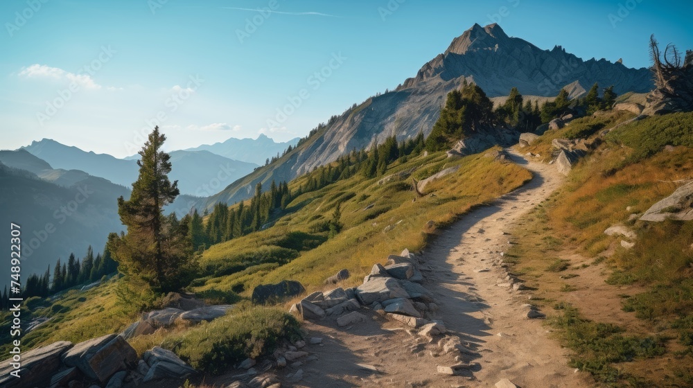 Obraz premium Beautiful view of a serpentine trail in nature