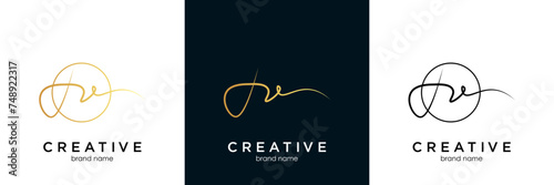 JV Initial handwriting logo. Hand lettering Initials logo branding