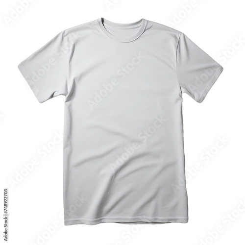 white grey t-shirt isolated on transparent background