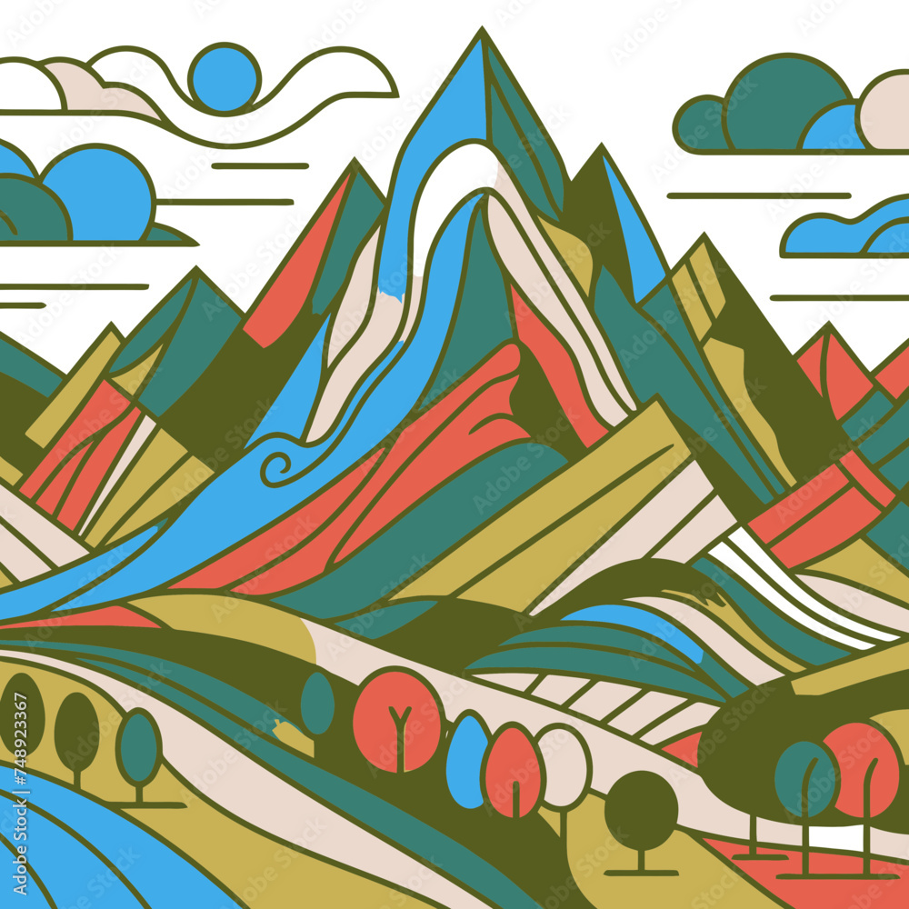 mountain landscape illustration