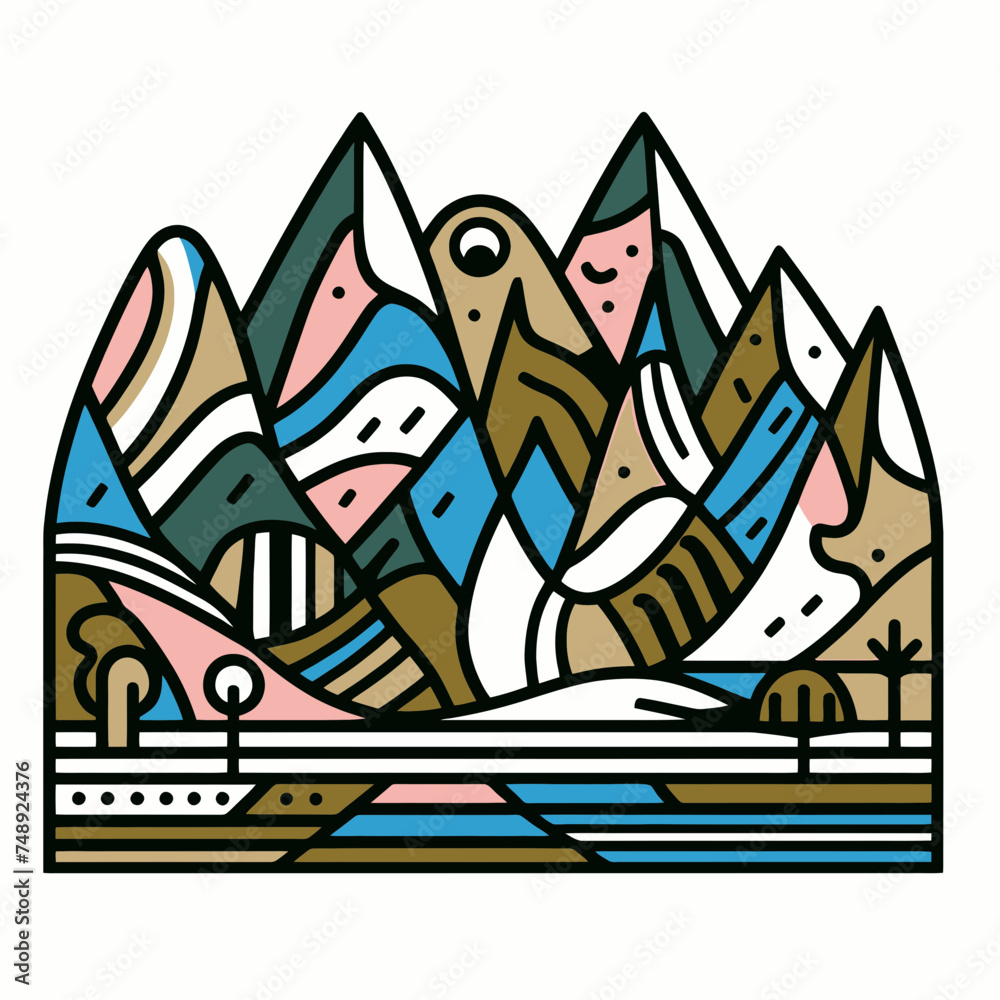 mountain landscape illustration