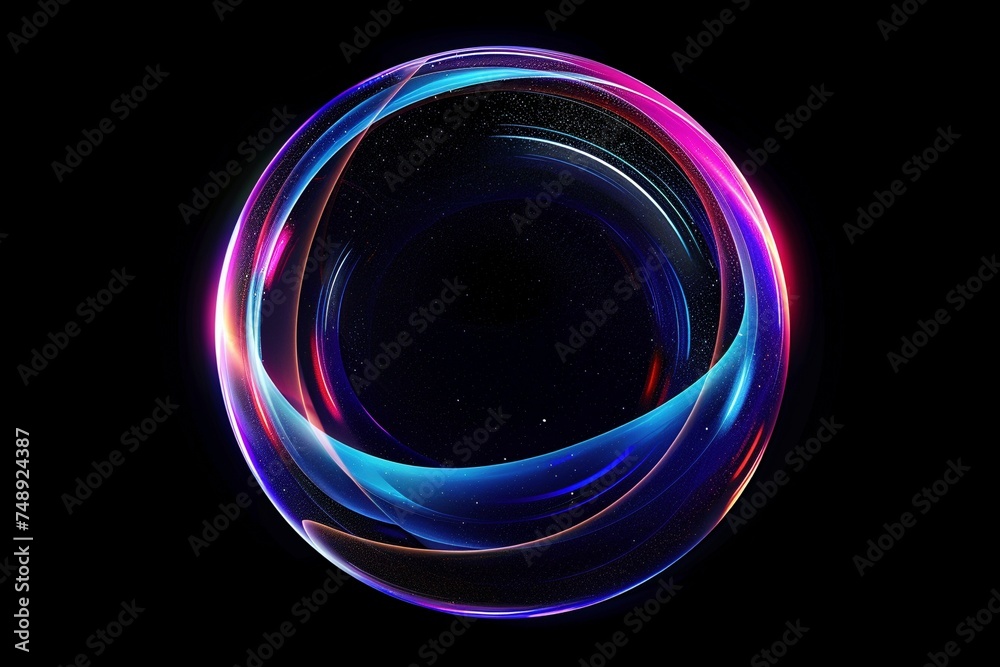 Azure Aura: Tranquil Scene with Neon Bubbles Drifting in a Minimalistic Dark Blue Isolated Background Azure Aura: Tranquil Scene with Neon Bubbles Drifting in a Minimalistic Dark Blue Isolated Background