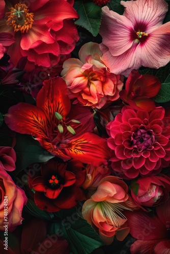 A close-up shot of a bunch of colorful flowers. Perfect for various design projects