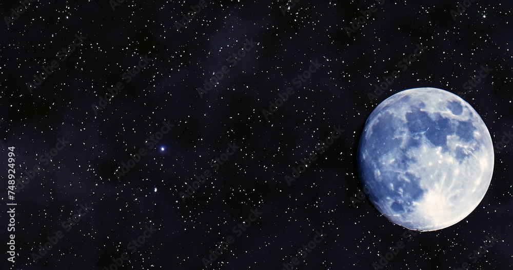 Moon surface in deep bright space Moon surface in deep bright space