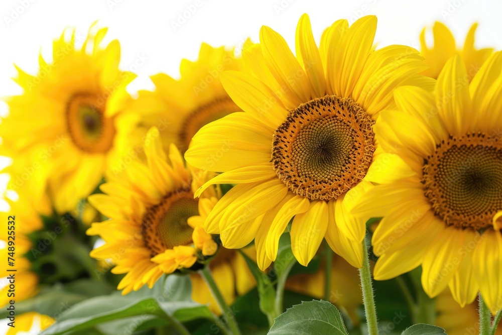 Obraz premium A bunch of yellow sunflowers in a vase. Suitable for interior decor