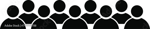  Group of people or group of users / friends flat vector icon for apps and websites 