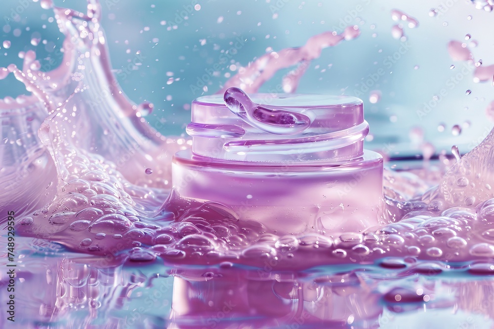 Face skincare refinement skin care cream. Skincare beauty cosmetic products: lip balm, Detoxifying lotion, moisturiser, skincare Skin replenish eye gel, Dark spots serum and rejuvenating jar pot