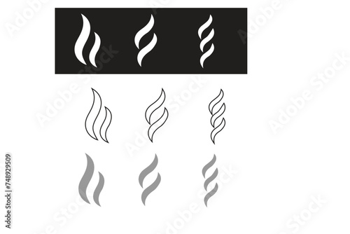 Aroma smell icon. Steam, vapor, odor, smoke sign or smell symbol Pro Vector