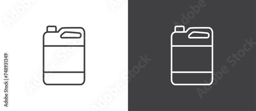 Simple handle jerry can icon line. Petrol signs. Gasoline icon, Car petrol symbol. Jerry cans of oil icon vector illustration. Fuel can vector icon illustration isolated on black and white background. photo