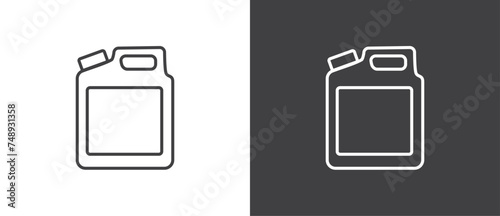 Jerry can icon line. Petrol signs. Car petrol symbol. Jerry cans of oil icon vector illustration. Gasoline icon, Fuel can vector icon illustration isolated on black and white background.