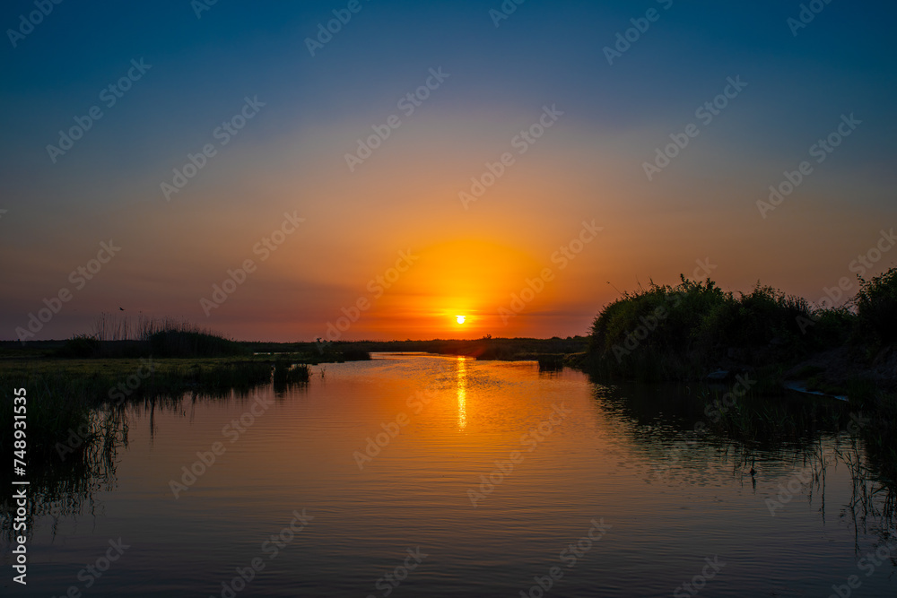 Sunset Calm on the Wetlands of Bojaq National Park, Iran