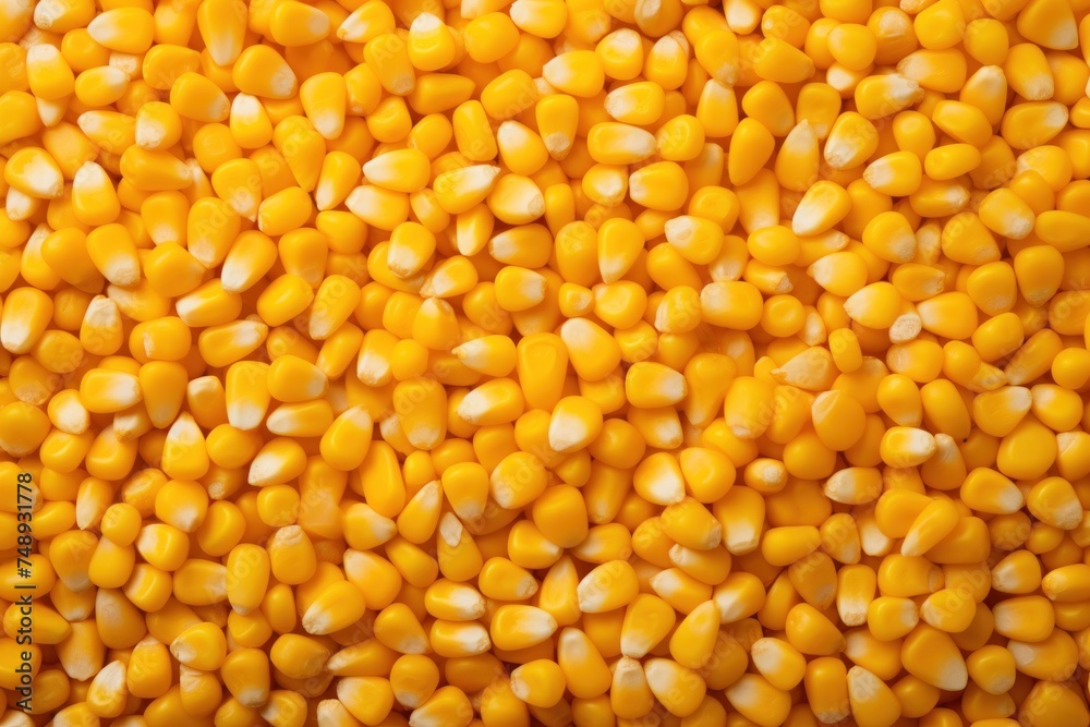 Raw corn seeds background. Corn texture top view, closeup Raw corn seeds background. Corn texture top view, closeup