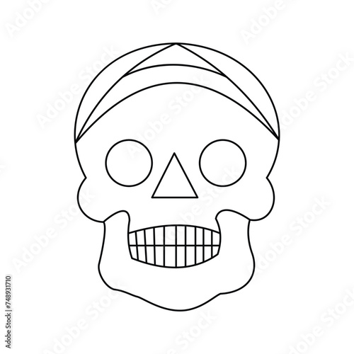 skull single continuous one line out line vector art  drawing  and tattoo design