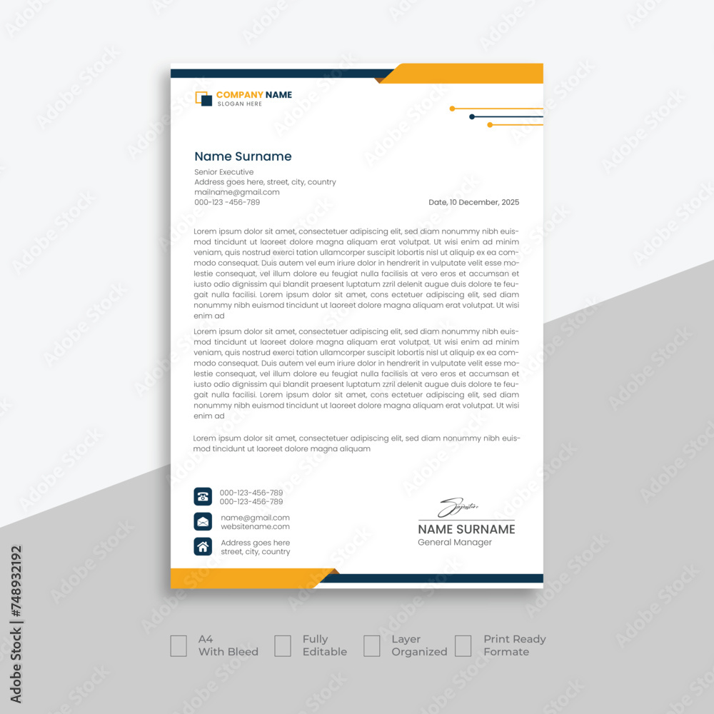 Modern company letterhead template