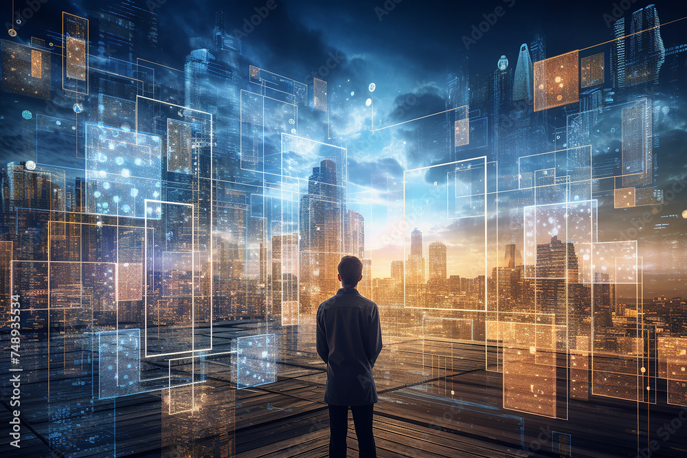 Digital transformation concept for the next generation ready to face the future, business and technology theme Digital transformation concept for the next generation ready to face the future, business and technology theme