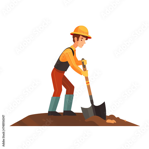 construction worker with shovel © Ashiyana