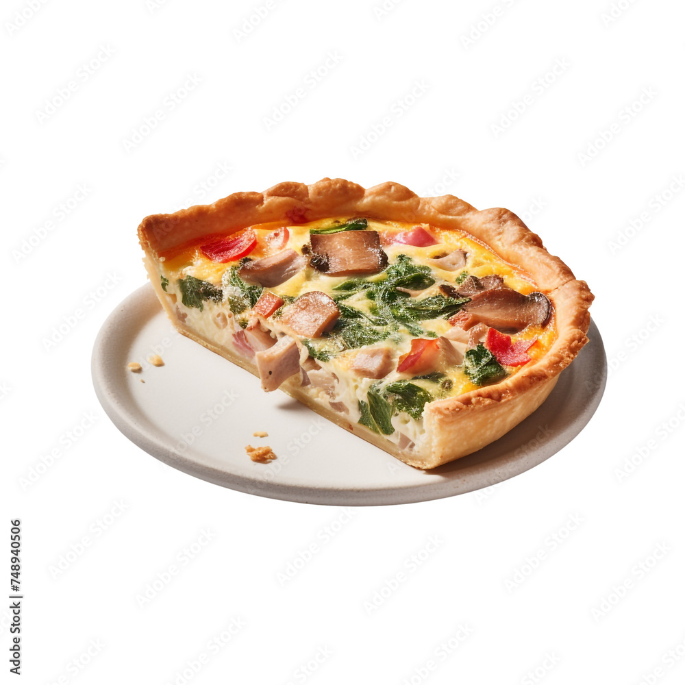 Quiche isolated on transparent background Quiche isolated on transparent background