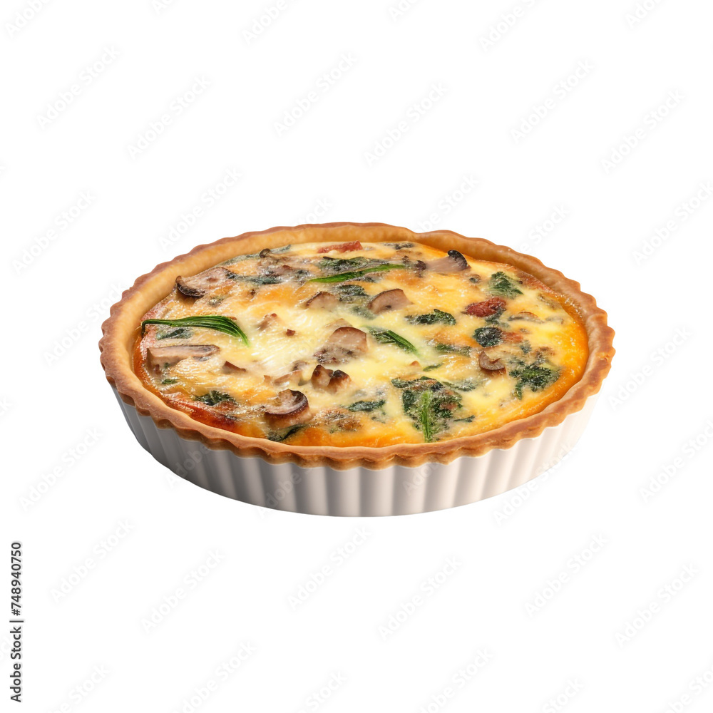 Quiche isolated on transparent background Quiche isolated on transparent background