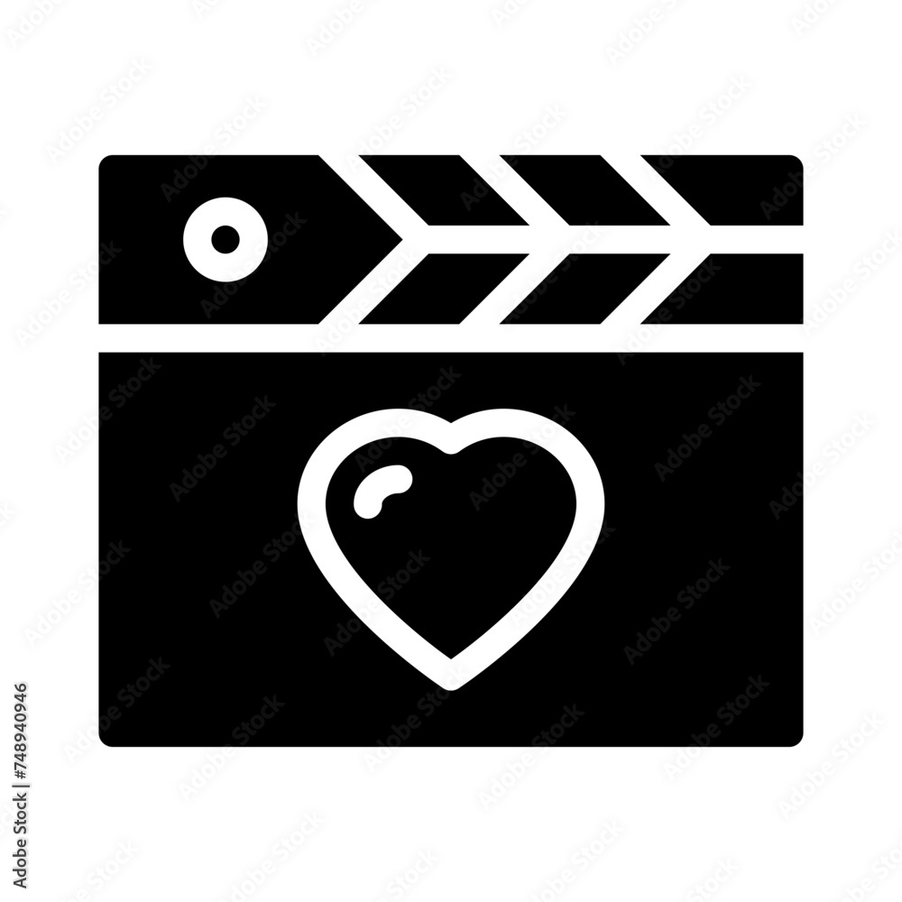 clapperboard glyph icon