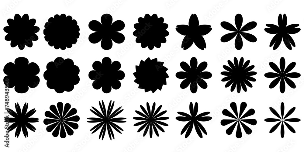 Shapes for swiss minimal style design. Trendy geometric postmodern primitive figures. Vector illustration contemporary stars or flowers. Shapes for swiss minimal style design. Trendy geometric postmodern primitive figures. Vector illustration contemporary stars or flowers.
