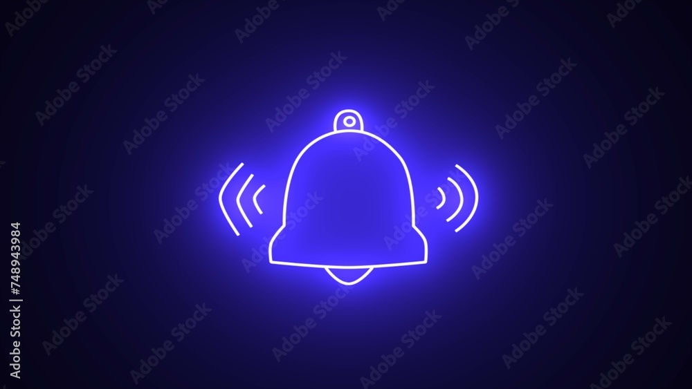 Neon alarm bell icon on black background. Collection of new message notification icons. Neon ringing bells and clocks and notifications, alarm alerts for smartphones. Neon alarm bell icon on black background. Collection of new message notification icons. Neon ringing bells and clocks and notifications, alarm alerts for smartphones.