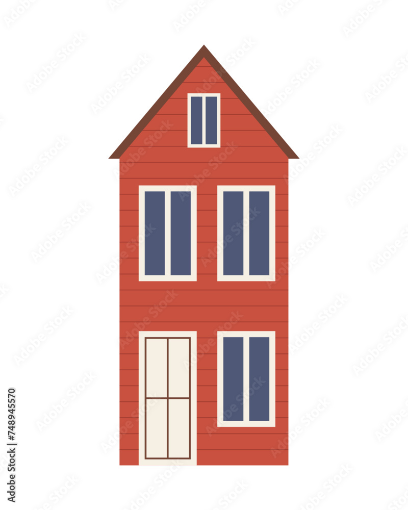 Cute vector house in flat cartoon style Cute vector house in flat cartoon style