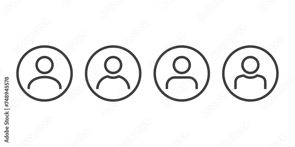 User line icon set. Default avatar profile icon. Round generic user icons User line icon set. Default avatar profile icon. Round generic user icons