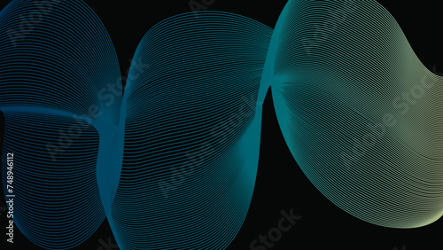 Twisting blue lines that together form a bigger shape.