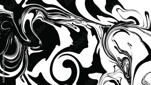 Black and white twisting together like mixing paint or a granite texture