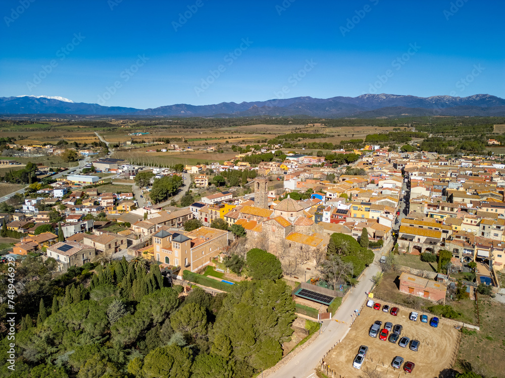 Explore the enchanting streets of Garriguella medieval towns from a unique perspective with breathtaking aerial images over Costa Brava.
