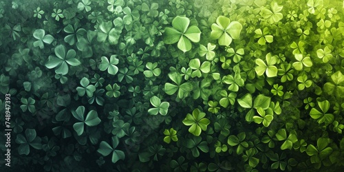 A lush backdrop of clover leaves in a gradient of green shades, perfect for St. Patrick's Day celebrations and themes