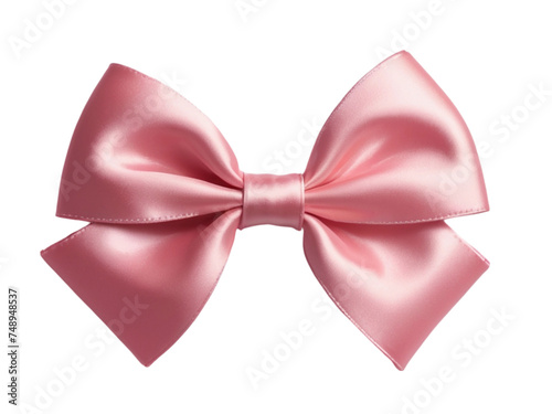 pink ribbon bow isolated on white background