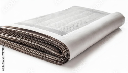 blank newspaper frontpage isolated on white background photo