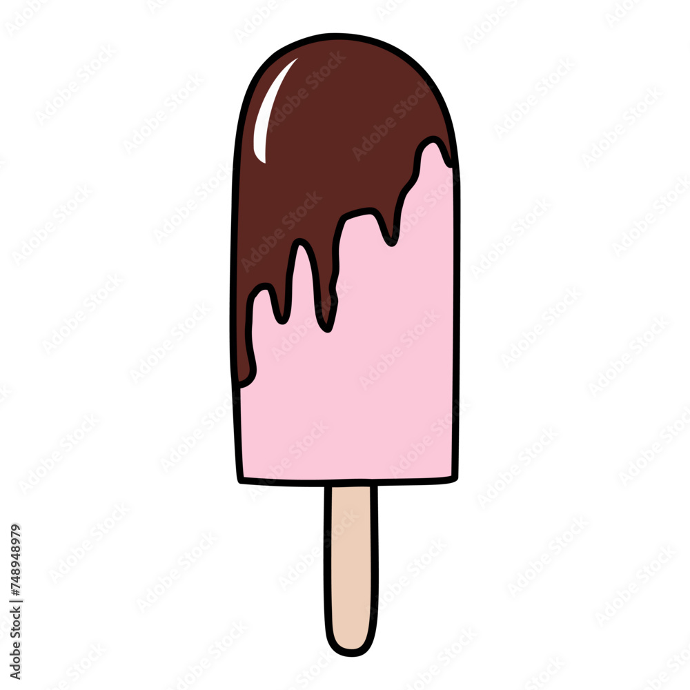 Tasty ice cream Summer popsicle vector illustration
