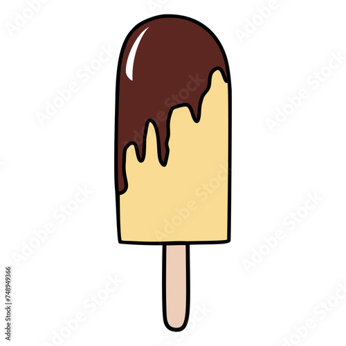 Obraz na płótnie Tasty ice cream Summer popsicle vector illustration w salonie