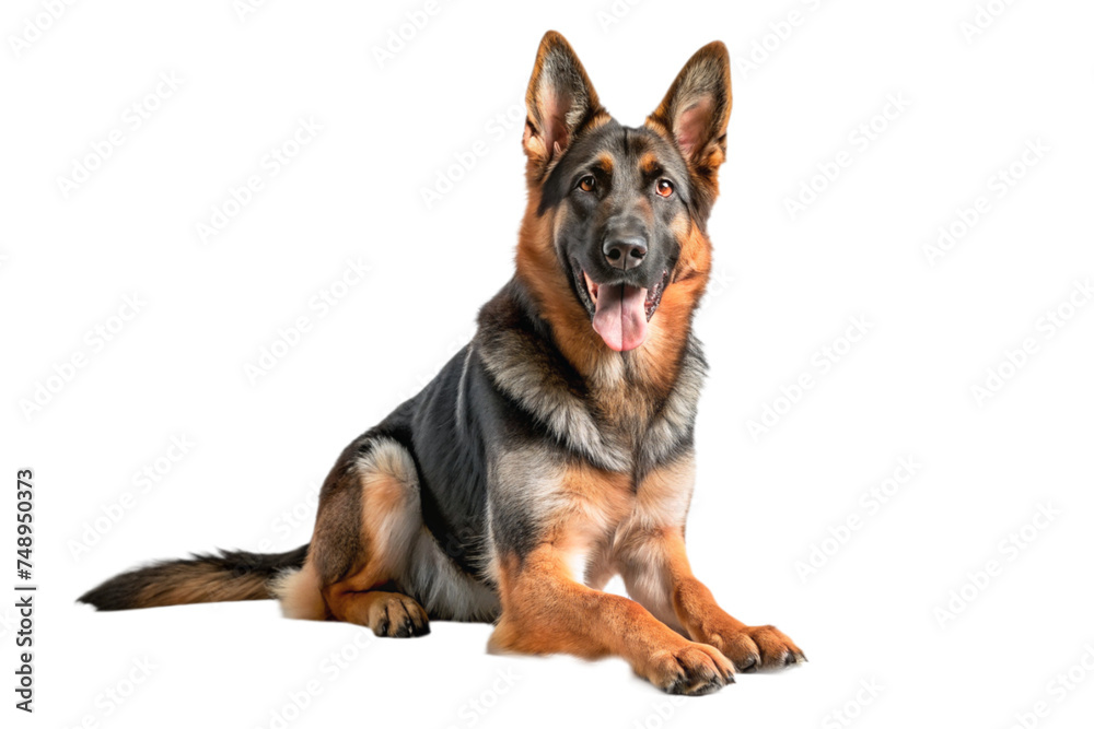 German shepherd dog on a transparent background