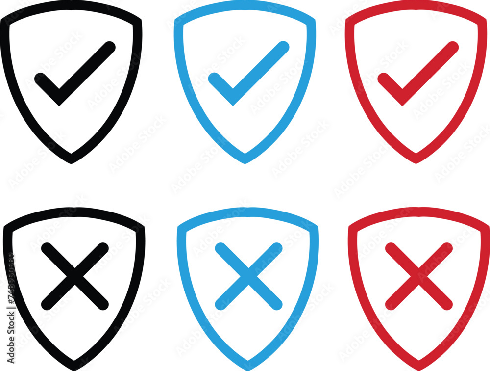 Vector shields check and cross set. Vector shields check and cross set.