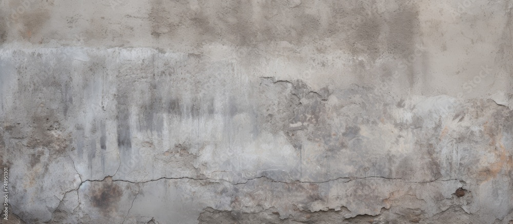 A close-up, black and white view of an old, textured concrete wall in a loft-style setting. The weathered surface of the wall shows signs of age and wear, adding character to the industrial space.