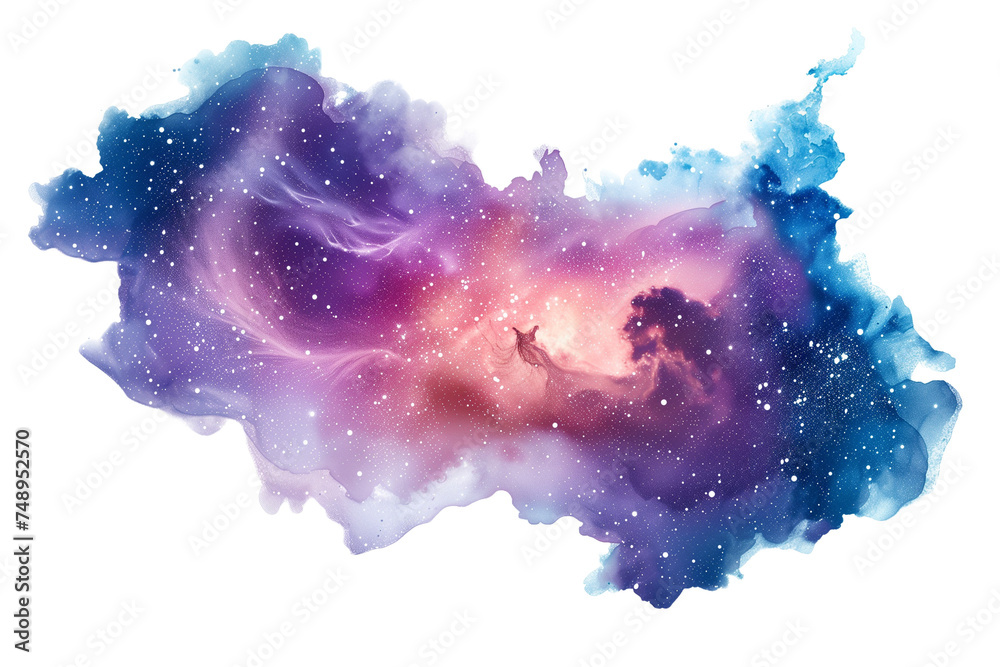Galactic Nebula Cloud with Interstellar Colors- Isolated on Transparent ...