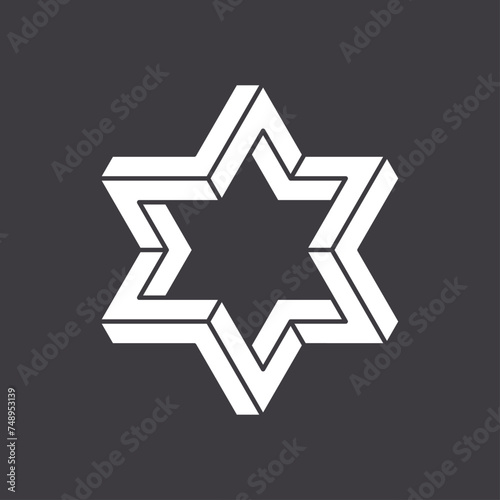Abstract shape icon isolated on grey background. Geometric logotype designs. Vector illustration.