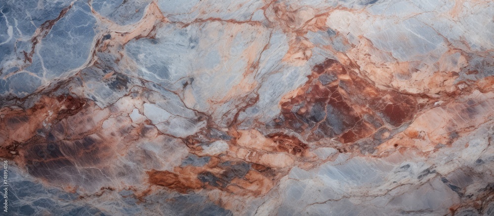 A close-up view showcasing the intricacies of a polished marble surface, highlighting the natural patterns and luxurious texture of the stone.