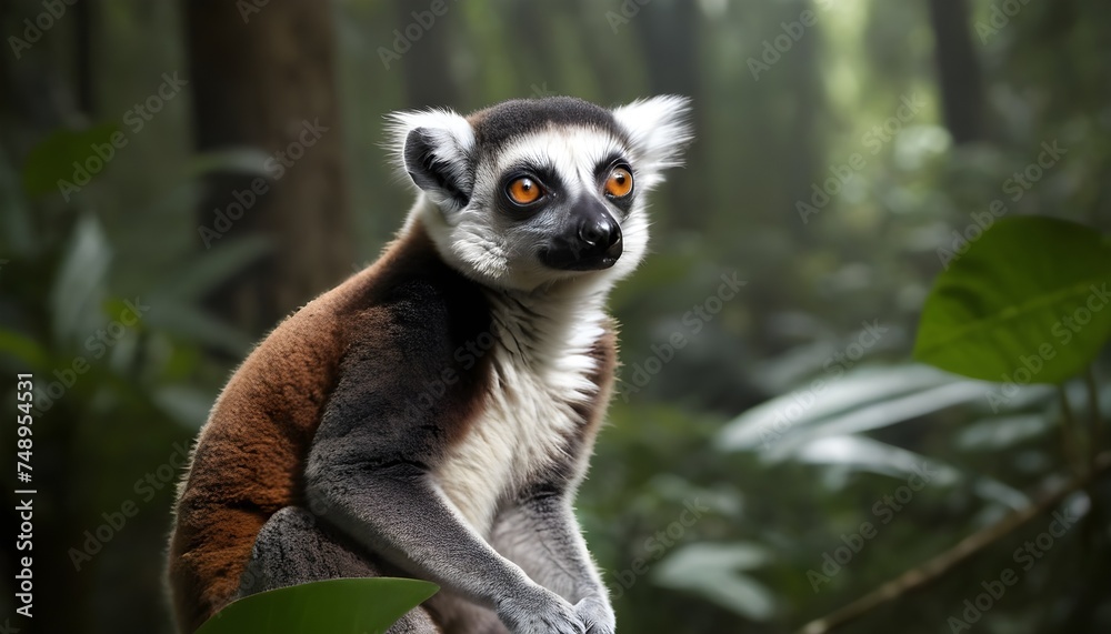 Obraz premium Lemur on the jungle