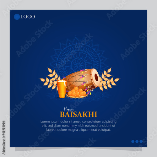 Baisakhi, also spelled as Baishakhi, is a vibrant festival celebrated in the Indian subcontinent, especially in the northern region, to mark the Sikh New Year and the harvest season. photo