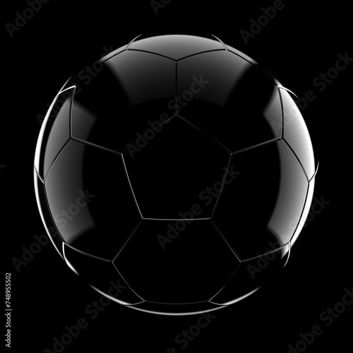 Fototapeta Naklejka Na Ścianę i Meble -  Glass soccer ball on black background
